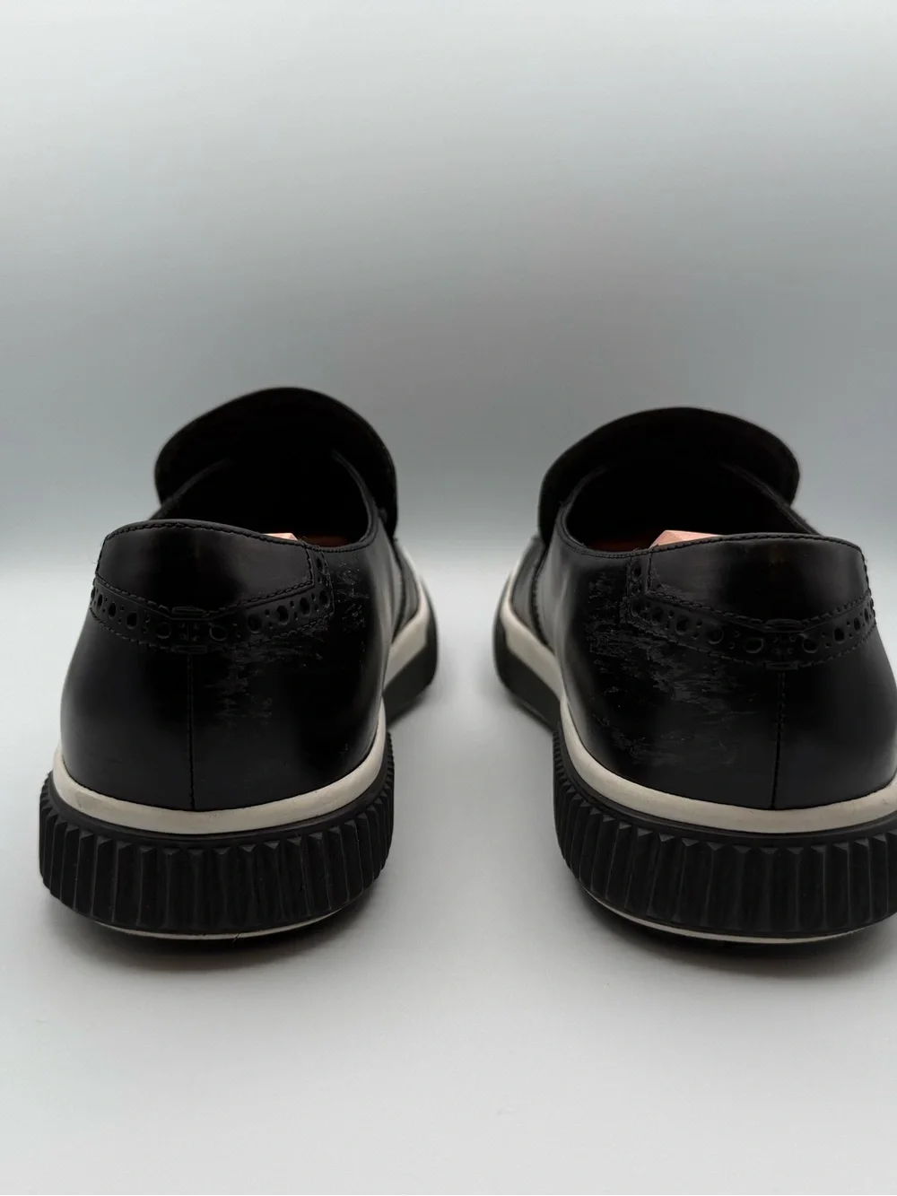 Prada Linea Rossa Black Leather Brogue Slip On Sneakers Sport COA US 10 / 9